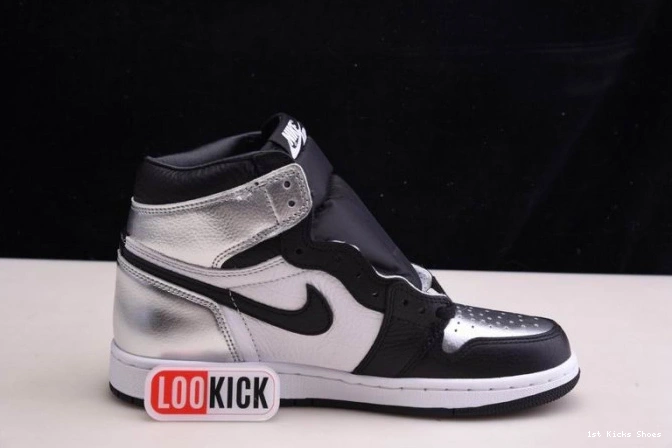 1st Kicks Shoes 1 JORDAN SILVER AIR TOE CD0461-001 WMNS OG HIGH 0713